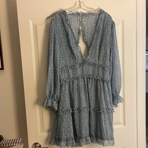 Amazon blue ruffle dress